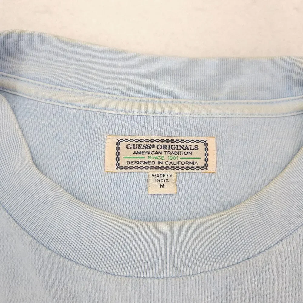 Guess Casual Graphic Short Sleeve Crew Neck T Shirt Mens Size Medium M Blue - Picture 3 of 10